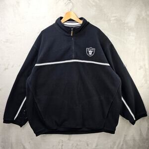Vintage Reebok Oakland Raiders 1/4 Zip Pullover Jacket Mens XXL NFL Las Vegas